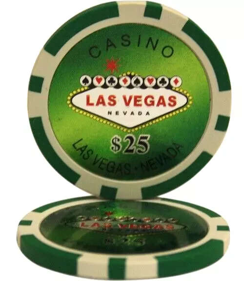 MRC POKER 50pcs 14g Las Vegas Laser Poker Chips $25