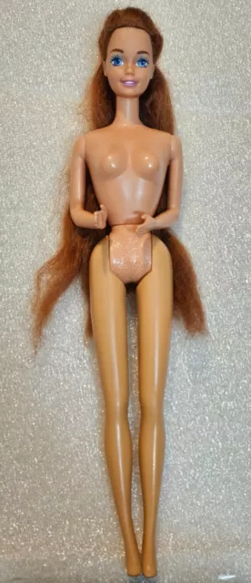 Vintage Mattel Barbie Doll Long Red Brown Hair 1990's Nude 4 Ooak C384G