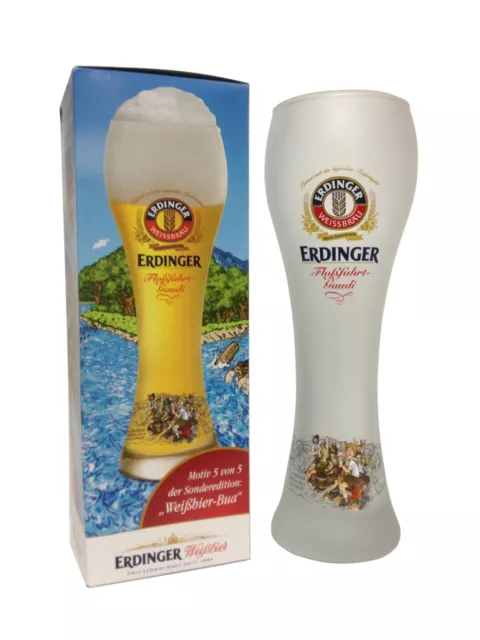 Erdinger - Bavarian German Beer Glass 0.5 Litre "Rafting Gaudi - Beer Bua" NEW