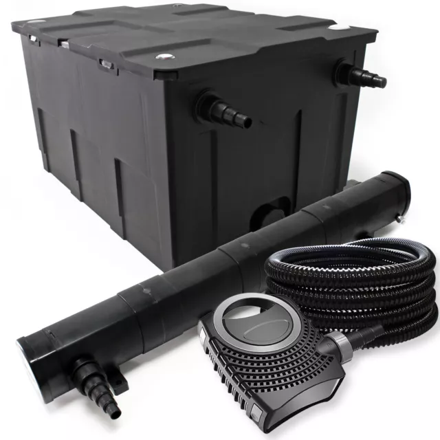 Kit de filtration de bassin Bio Filtre 60000l Pompe Stérilisateur UV 72W 092