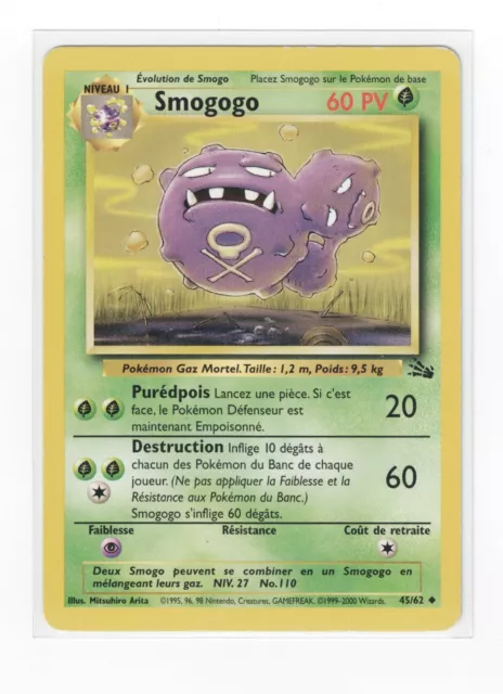 Carte Pokémon SMOGOGO 45/62 Fossile Wizards - FR