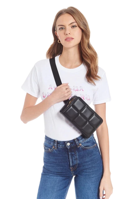 AMANDA UPRICHARD BELT BAG IN BLACK Quilted Crossbody Purse Wallet Fanny Pack NEW