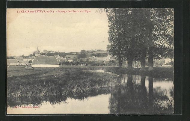 CPA St-Clair-sur-Epte, Landscape des Bords de l'Epte, local view 1912