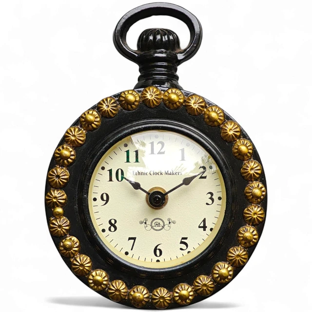Horloge De Table Hettich Dorée – Fonctionnement Sur Batterie, Vintage