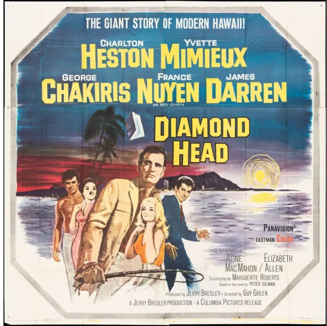 DIAMOND HEAD (1962) 17435 Movie Poster  Six-Sheet (81x81) Charlton Heston  Yvett