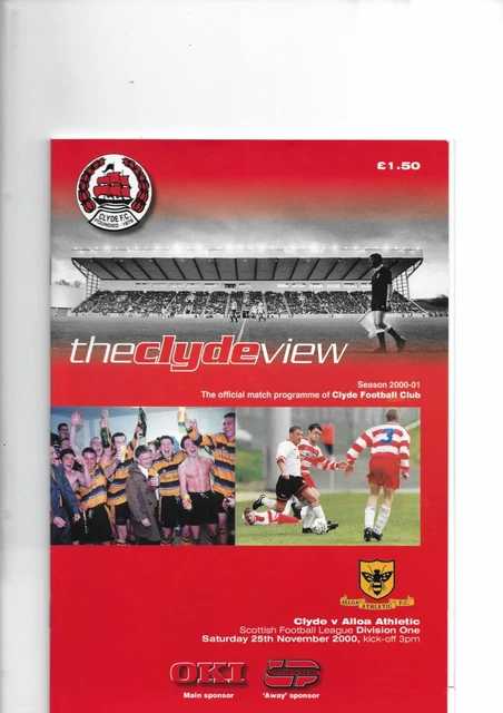 Clyde V Alloa Athletic 25/11/2000 League Match Programme
