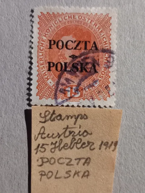 stamp Austria overprint POCZTA POLSKA poland
