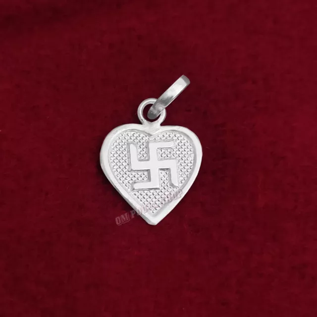 Round Shape Swastika Pendant  in Pure Silver Ompoojashop