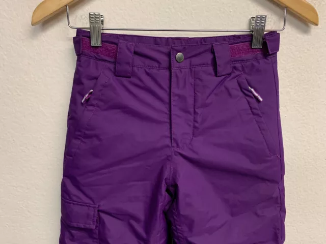 Columbia Girls Snow Pants SMALL 8 Purple Ski Adjustable Waist Bugaboo Omni Tech 2