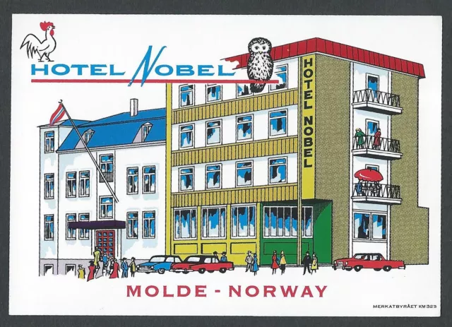 Hotel Nobel MOLDE Norway - vintage luggage label