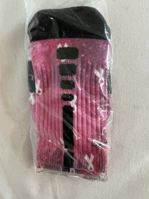 NIKE Elite Digital Ink Breast Cancer Galaxy Crew Socks  S (Wmn 4-6) PINK,BLK