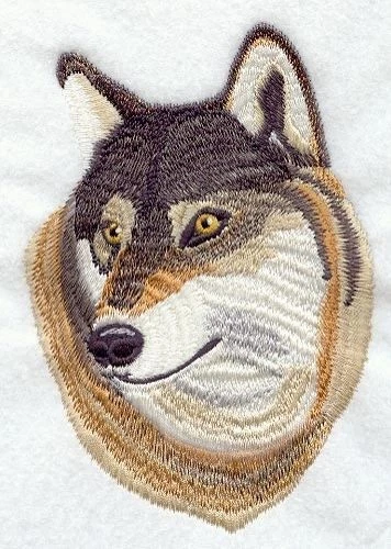 Embroidered Ladies T-Shirt - Red Wolf M1689 Size S - XXL