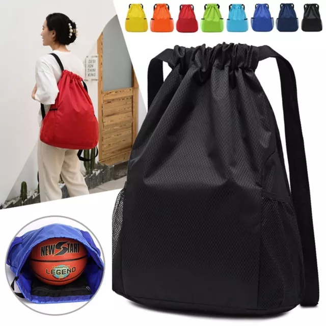 Waterproof Sport String Drawstring Bag Pack Sack School Gym Tote Backpack Casual