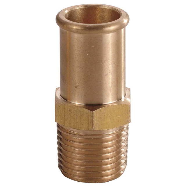 GRAINGER APPROVED 6AFK3 Beaded  Fitting,Brass,1/2"NPTx1/2"Barb