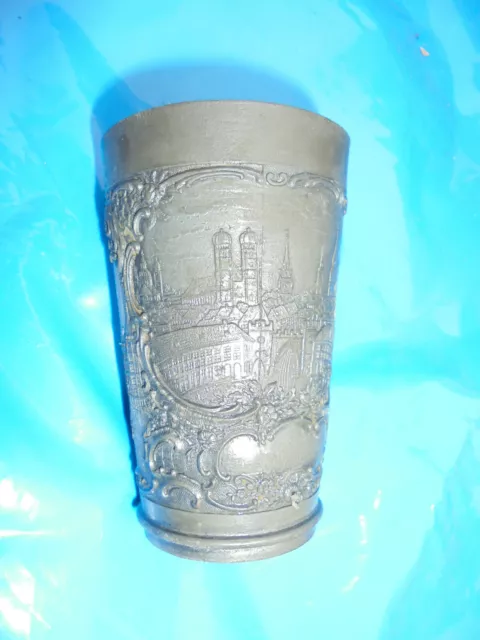 31991 MÜNCHEN Hofbräuhaus Andenkenbecher Zinn 1900  Becher Souvenir 9cm signiert