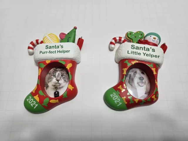 Hallmark Keepsake 2021 Bundle Santas Purr-Fect Helper & Santas Little Yelper 2