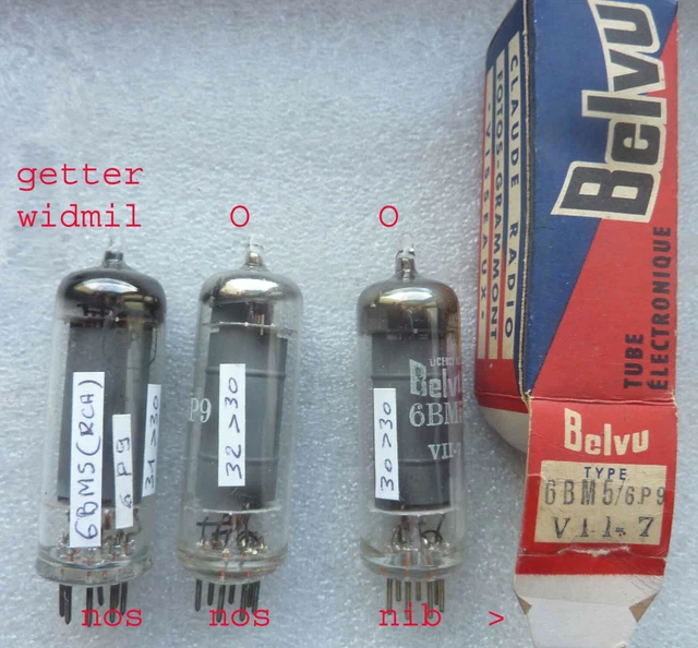 Tube électronique BELVU 6BM5/6P9 - Occasion Fonctionnel - Pour Radio/ampli Vintage