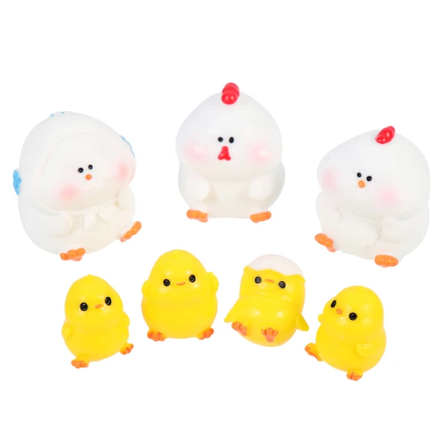 13Pcs mini animal figurinesature Chicken Figurine Garden Chick Statue Farm Anima