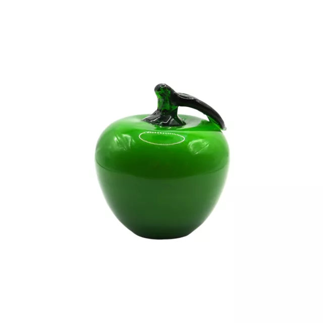 Vintage Italian Hand Blown Glass Green Apple Paperweight / Hand Blown Decor