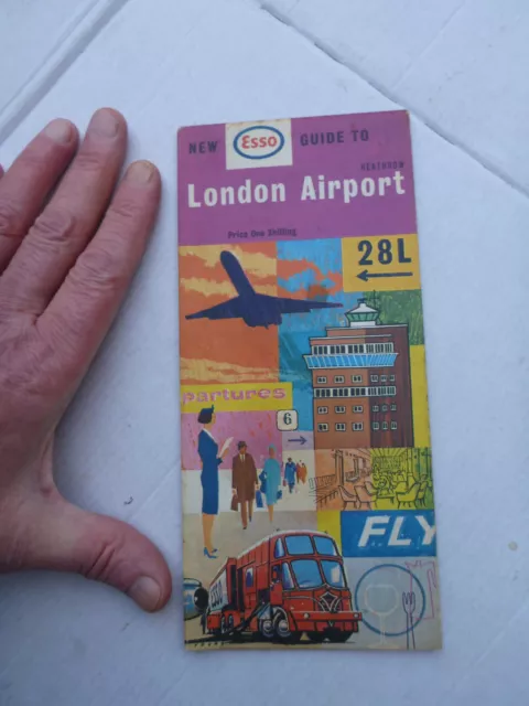 Esso Guide To Heathrow London Airport map airplanes