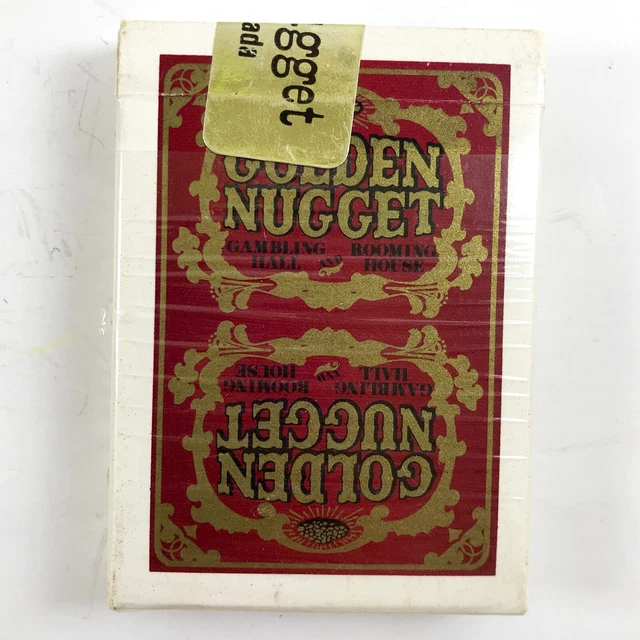 Vintage Golden Nugget Gambling Hall Red Card Deck Las Vegas Used Sealed