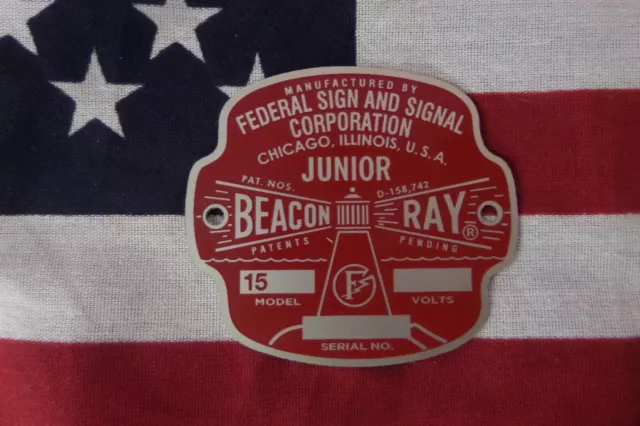 NEW Federal Sign and Signal Model 15A JUNIOR Beacon Ray Replacement Badge