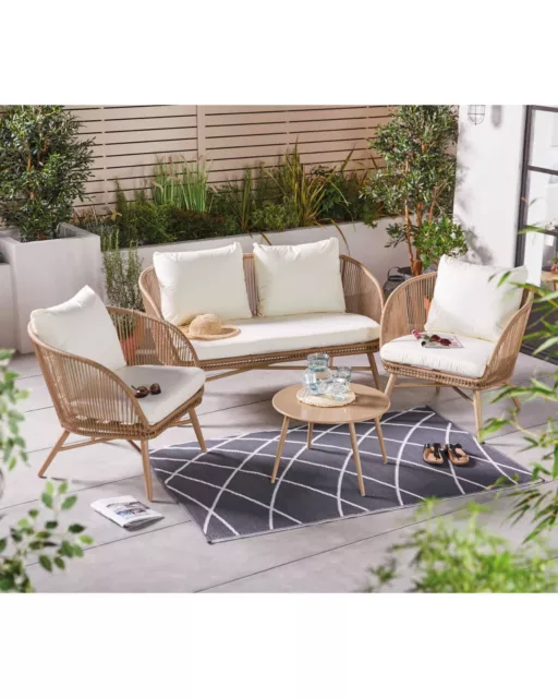ALDI GARDENLINE ROPE Effect Coffee Dining Set Table Chairs Sofa
