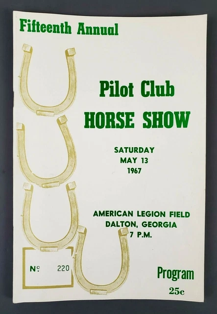 1967 Pilot Club Horse Show Program Dalton GA Equestrian Rider Local Vintage Ads