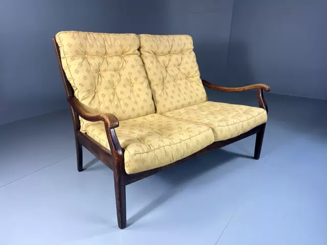 EB5665 Cintique Vintage Oak Framed Two Seater Sofa, Retro Vintage V2SS