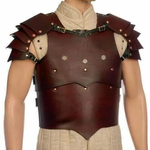 Medieval Leather Battle Armor Jacket Warrior Cuirass Cosplay Wearable Costume