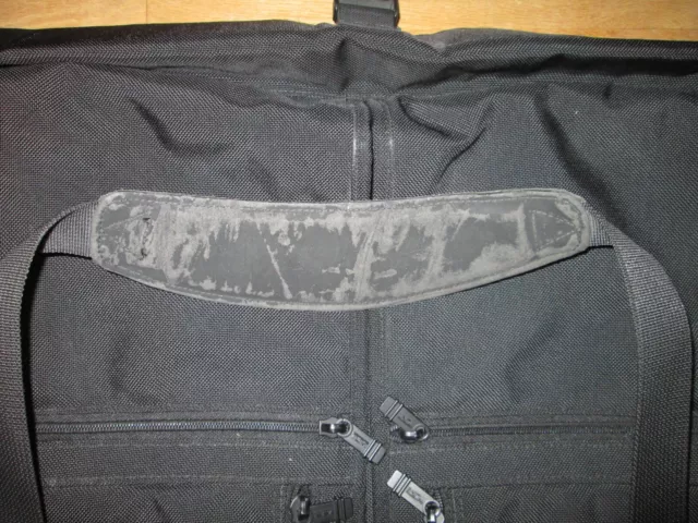 TUMI  Alpha Black Ballistic Nylon Leather  Bi-Fold Garment Bag + Crossbody Strap 10