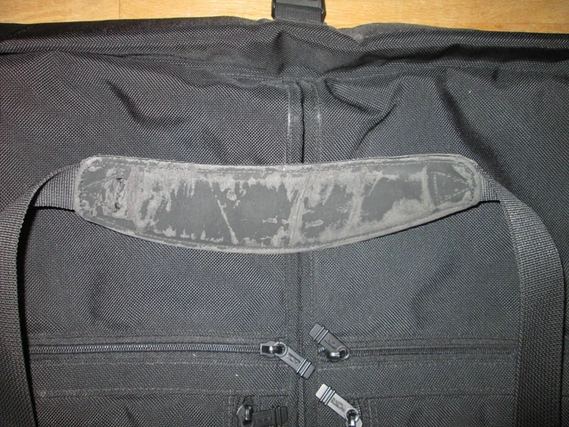 TUMI  Alpha Black Ballistic Nylon Leather  Bi-Fold Garment Bag + Crossbody Strap 10