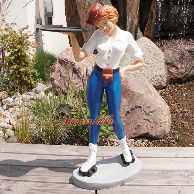 Pin Up Sexy Lady Diner Girl 50s RockNRoll Deko Figur Rollschuhe Statue USA neu