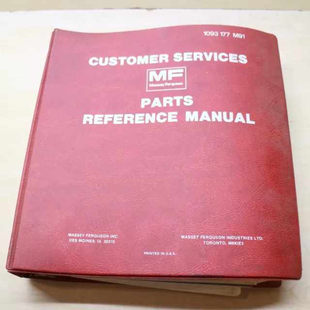 MASSEY FERGUSON TRACTOR Dealer Spare Parts Reference Manual book guide