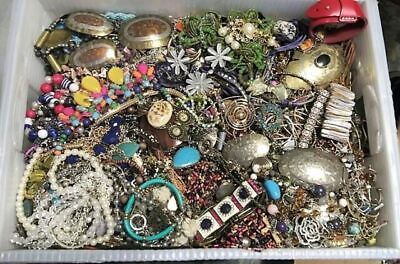 FREE SHIP! 3 Pound Unsorted Huge Lot Jewelry VTG Now Junk Art Craft Treasure Fun