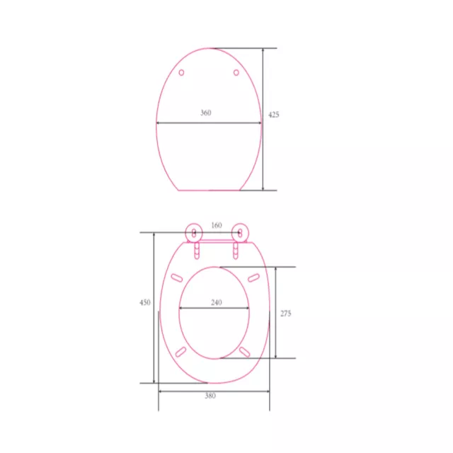 Sedile Wc Copri Water MDF Legno Tavoletta Vaso Universale Bianco Pesante Bagno 3