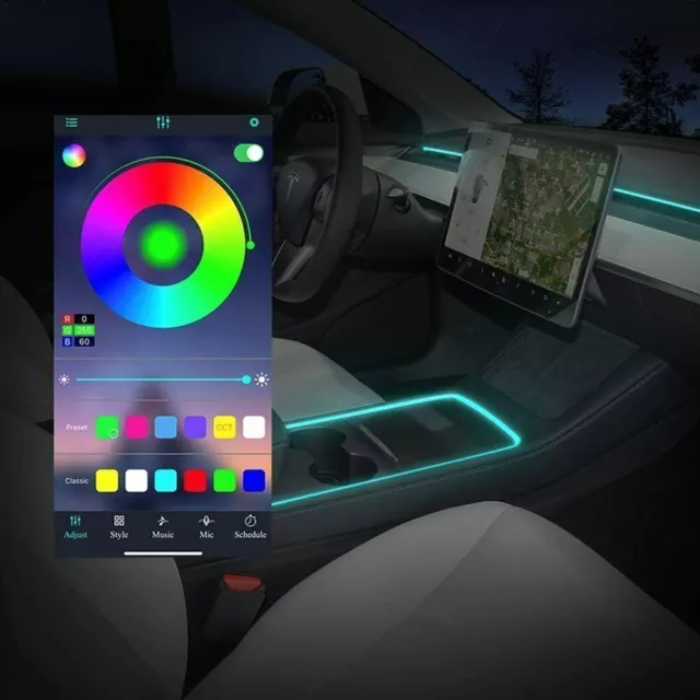 Auto Innenraum Neon Lichter APP Control LED Strip Light für 2021 Tesla Model 3 Y