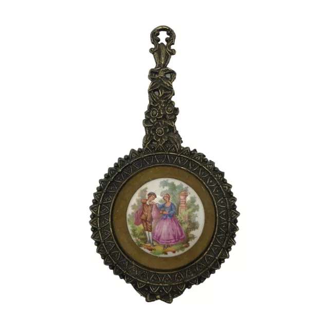 Antique Fragonard Cameo Wall Hanging/Pendulum Victorian Style Couple Ornate