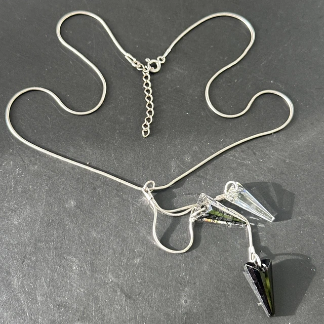 Collier Chaîne Argent Massif 925 – Maille Art Nouveau – Breloque Vintage
