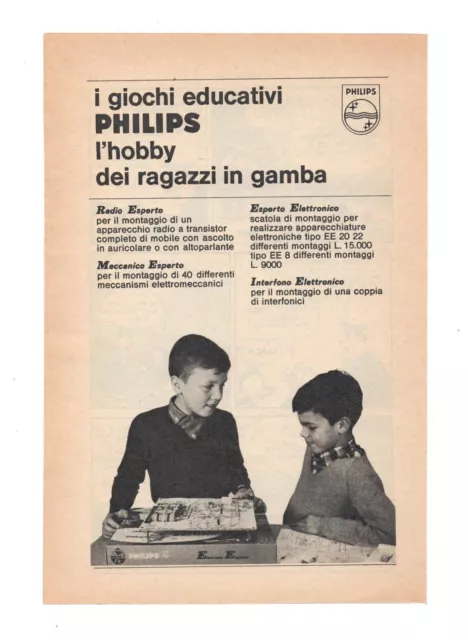 Pubblicità Advertising Werbung Italian Clipping 1965 Philips Giochi Educativi