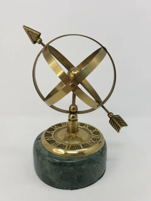 Armillary Sphere With Arrow Nautical Maritime Astro Globe Sundial Brass Granite