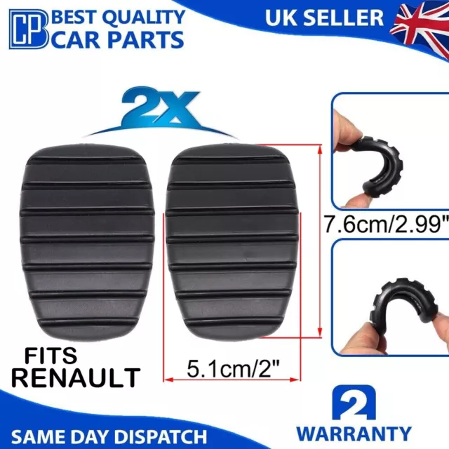 2X Renault Trafic 2 Clio Ii - Iii - Iv Brake Clutch Pedal Pad Rubber Cover