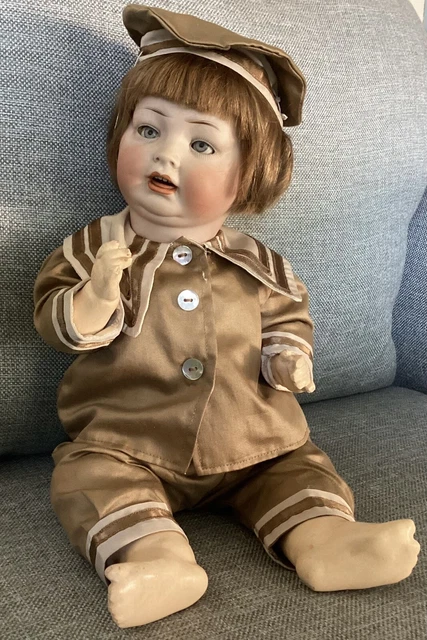 Antique Bisque Baby #152 (Hertel Schwab) Marked L.w.&Co. Louis Wolf Company 1916