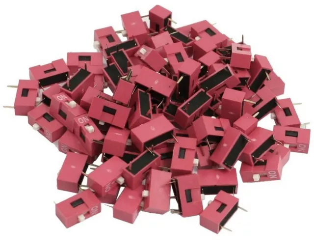 10pcs Slide Type Switch 1-Bit 2.54mm 1 Position DIP Red Pitch New CA