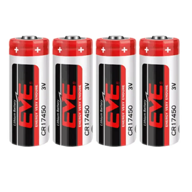 4pcs CR17450 3V 2.4Ah Cylindrical Batteries Alarm System Li-ion Battery