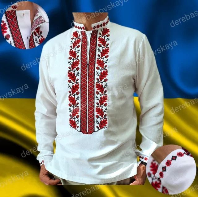 Ukrainian traditional embroidered shirt  Vyshyvanka for men.  Size M