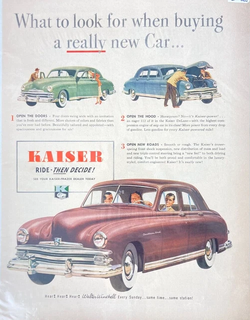Vintage KAISER De Luxe  Ride Then Decide   1949 Magazine Print Ad BG26