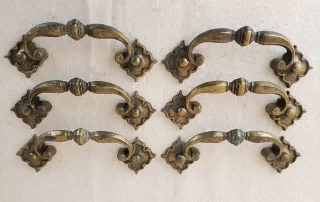 Vtg KBC Brass Metal Drawer Door Pull Handle Hardware Lot of 6 Furniture Restore