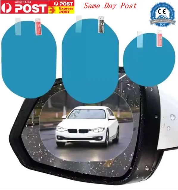 2 Pcs Rainproof Car Rearview Mirror Anti-Fog Film Hydrophobic Nano PET Sticker