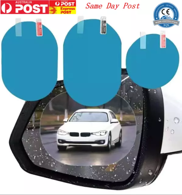 2 Pcs Rainproof Car Rearview Mirror Anti-Fog Film Hydrophobic Nano PET Sticker